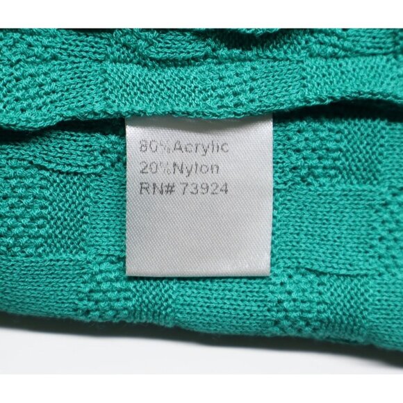 Ming Wang Women's Knit Open Front Blazer Sweater Green With Black Trim Sz S - Picture 7 of 9